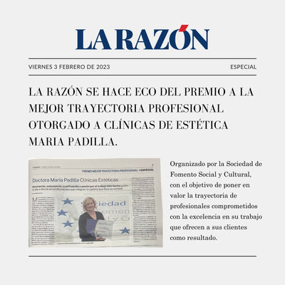 La Razón se hace eco del Premio Mejor Trayectoria Profesional otorgado a Maria Padilla